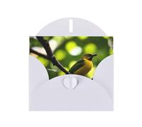 White Pearlescent Paper Holiday Cards 4"x6" MSRHIUEF Yellow Kingfisher Printing Greeting Cards for Christmas, Birthday, Wedding Anniversary & Party Invitations
