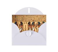 White Pearlescent Paper Holiday Cards 4"x6" YYHHAOFA Ancient Egyptian Hieroglyph Pattern Greeting Cards for Christmas, Birthday, Wedding Anniversary & Party Invitations
