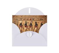 White Pearlescent Paper Holiday Cards 4"x6" YYHHAOFA Ancient Egyptian Hieroglyph Pattern Greeting Cards for Christmas, Birthday, Wedding Anniversary & Party Invitations