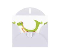 White Pearlescent Paper Holiday Cards 4"x6" YYHHAOFA Cool dinosaur cradle Pattern Greeting Cards for Christmas, Birthday, Wedding Anniversary & Party Invitations