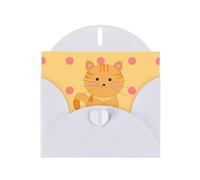 White Pearlescent Paper Holiday Cards 4"x6" YYHHAOFA cute cartoon kitten Pattern Greeting Cards for Christmas, Birthday, Wedding Anniversary & Party Invitations