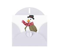 White Pearlescent Paper Holiday Cards 4"x6" YYHHAOFA Duck blowing in the wind Pattern Greeting Cards for Christmas, Birthday, Wedding Anniversary & Party Invitations