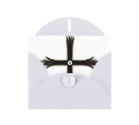 White Pearlescent Paper Holiday Cards 4"x6" YYHHAOFA Eyes behind the cross Pattern Greeting Cards for Christmas, Birthday, Wedding Anniversary & Party Invitations