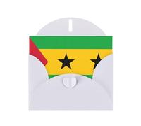 White Pearlescent Paper Holiday Cards 4"x6" YYHHAOFA Flag of Sao Tome and Principe Pattern Greeting Cards for Christmas, Birthday, Wedding Anniversary & Party Invitations