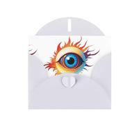 White Pearlescent Paper Holiday Cards 4"x6" YYHHAOFA Flaming Eyeball Pattern Greeting Cards for Christmas, Birthday, Wedding Anniversary & Party Invitations