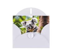 White Pearlescent Paper Holiday Cards 4"x6" YYHHAOFA Happy Cute koala Pattern Greeting Cards for Christmas, Birthday, Wedding Anniversary & Party Invitations