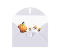 White Pearlescent Paper Holiday Cards 4"x6" YYHHAOFA Little ants carrying pumpkin Pattern Greeting Cards for Christmas, Birthday, Wedding Anniversary & Party Invitations