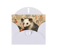White Pearlescent Paper Holiday Cards 4"x6" YYHHAOFA Opossum pattern Pattern Greeting Cards for Christmas, Birthday, Wedding Anniversary & Party Invitations