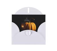 White Pearlescent Paper Holiday Cards 4"x6" YYHHAOFA Pumpkins and lanterns Pattern Greeting Cards for Christmas, Birthday, Wedding Anniversary & Party Invitations