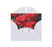 White Pearlescent Paper Holiday Cards 4"x6" YYHHAOFA red geraniums Pattern Greeting Cards for Christmas, Birthday, Wedding Anniversary & Party Invitations