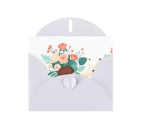 White Pearlescent Paper Holiday Cards 4"x6" YYHHAOFA Romantic bouquet snail Pattern Greeting Cards for Christmas, Birthday, Wedding Anniversary & Party Invitations