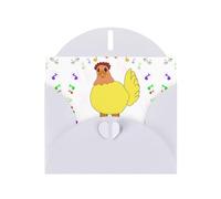 White Pearlescent Paper Holiday Cards 4"x6" YYHHAOFA singing hen Pattern Greeting Cards for Christmas, Birthday, Wedding Anniversary & Party Invitations