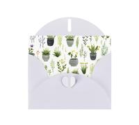 White Pearlescent Paper Holiday Cards 4"x6" YYHHAOFA springtime herb garden Pattern Greeting Cards for Christmas, Birthday, Wedding Anniversary & Party Invitations