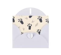 White Pearlescent Paper Holiday Cards 4"x6" YYHHAOFA The beauty of small footprints Pattern Greeting Cards for Christmas, Birthday, Wedding Anniversary & Party Invitations