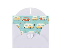 White Pearlescent Paper Holiday Cards 4"x6" YYHHAOFA you make me happy camper trailer Pattern Greeting Cards for Christmas, Birthday, Wedding Anniversary & Party Invitations