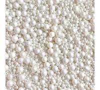 White Pearlescent Sprinkles cupcake cake toppers pearls balls metallic shimmer 100s and 1000s cupcakes cakes decoration wedding topper ICE
