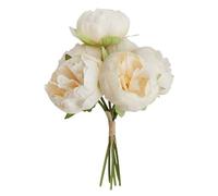 White Peony Flower Bunch - Set of 6 Realistic Artificial White Peony Stems (Approx. 27.5 cm) for Wedding, Table Centrepieces & Home Décor