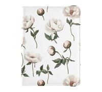White Peony Passport and Vaccine Card Holder Combo Travel Passport Wallet Passport Cover Holder Wallet Case for Women and Men Waterproof