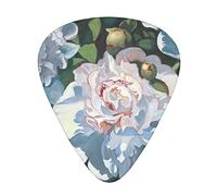 White Peony Printed Guitar Picks 12 Pack Picks Sampler With Storage Box For Guitar Bass Ukulele 0.46mm