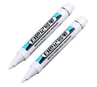 White Permanent Marker Pen, 2pcs 2.5mm Round Tip Waterproof Oil Based Paint Markers White Fabric Pen Quick Dry Ink for Ceramic,Stone,Canvas,Metal,Wood,Rock,Plastic,Leather,Glass,Clothes,Diy Crafts