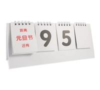 White Perpetual Calendar with Reversible Countdown Design Modern Desktop