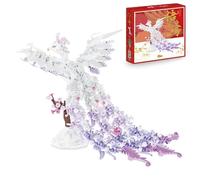 White Phoenix Building Block Set, 1078 PCS Mini Bird Animal Building Kits, Micro Magic World Phoenix Animal Model Bricks Toys, Gifts for Adults and Kids