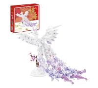White Phoenix Micro Mini Building Blocks Set - 1078PCS Mythical Fire Bird Bricks Kit, Home Office Decor, STEM Education Toy, Collector’s Fantasy Model, Gift for Adult, Kid