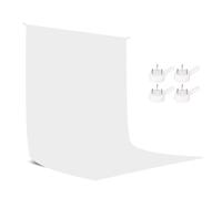 White Photo Backdrop 1.5×2m/5x6.5ft for Photography, Portable Photoshoot Thicken Cloth Background for Photo Studio, with 4 Wall Hook