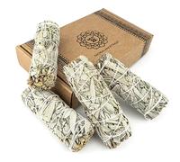 White Piana Sage Tied for Natural and Eco-Friendly Burning, Natural Smoking and Negative Energy Cleansing (4 Sages)