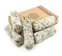 White Piana Sage Tied for Natural and Ecological Burning, Natural Smoking and Negative Energy Cleansing (5 Sages)