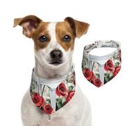 White Piano Note Rose Dog Bandana Cat Bandana 1PC Dog Accessories for Small Dogs