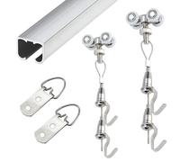 White Picture Frame Hanging Kit 20 36 48 72 80 Inch, Artwork/Paintings/Pictures Hanging Wire 10ft, Ceiling Mounted Picture Rail fo