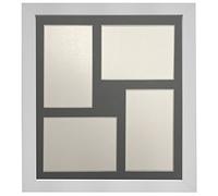 White Picture Photo Frame with Dark Grey mount 40cm x 40cm For 4 Images 7 x 5 Inch