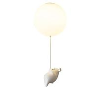 White Pig Pendant Light Single Head Hanging Lamp Creative Globe Chandelier 1-Light Fixture Children's Room Lighting Fixture with Cream White Acrylic Lampshade