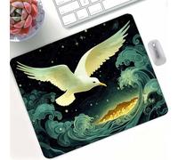 White Pigeon Mouse Mat with Stitched Edges, Waterproof Mouse Pad for Computer Mice, Non-Slip Rubber Base Desk Mat, Improves Speed and Accuracy, Wear-Resistant Home, Office, PC 250x200x3mm d0d-55