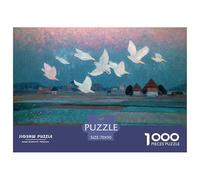 White Pigeon Puzzles 1000 Pieces Challenge Toy for Adults and Children Tranquility Challenging Jigsaw Puzzle Family Fun Jigsaws Home Decor Gift 70x50cm 1000pcs