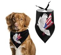 White Pigeon US Flag Dog Bandana Puppy Cat Scarfs Bibs Washable Triangle Kerchief Pet Gifts