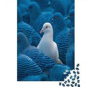 White PigeonPuzzles 1000 Pieces for Adults for Adults 1000 Piece Puzzle Educational Challenge Games Home DecoratioBlue Pigeon on Zebra Crossing