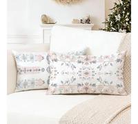 White Pillow Cases 2 Pack 25 x 45 cm Pink Cushion Covers,Decorative Pillows, Nvisible Zipper Cushion Inserts, Double Sided High-Definition Printing Sofa Cushions, Decor is Give Gifts for Women 0R-36