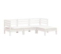 (white pine, 1 pcs/2x corner + middle + footrest) vidaXL Garden Sofa Outdoor Sofa Wooden Sectional Sofa Seat Solid Wood Pine