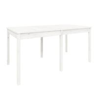 vidaXL Garden Table White 159.5x82.5x76 cm Solid Wood Pine UK NEW
