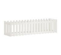 vidaXL Garden Raised Bed with Fence Design White 200x50x50 cm Solid Wood Pine