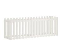 vidaXL Garden Raised Bed w/ Fence Design White 200x50x70cm Solid Wood Pine