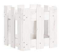 vidaXL Garden Planter w/ Fence Design White 30x30x30 cm, White