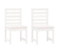 vidaXL Garden Chairs 2 pcs White 40.5x48x91.5 cm Solid Wood Pine, White