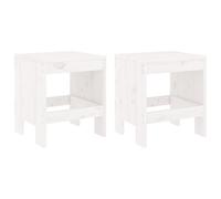 (white pine, 40 x 36 x 45 cm) vidaXL Garden Stools Outdoor Bar Stool Wooden Chair 2 pcs Solid Wood Pine