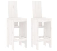 vidaXL Bar Stools 2 pcs White 40x42x120 cm Solid Wood Pine, White