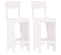 (white pine, 40 x 48.5 x 115.5 cm) vidaXL Bar Stools Garden Stool Wooden Outdoor Chair 2 pcs Solid Wood Pine