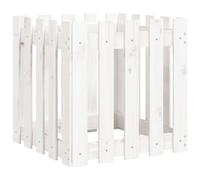 vidaXL Solid Pine Wood Garden Planter with ic Appeal and Roomy Design for Patio or Garden - White