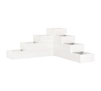 vidaXL Garden Planter 4-Tier 80.5x79x36 cm White Solid Wood Pine